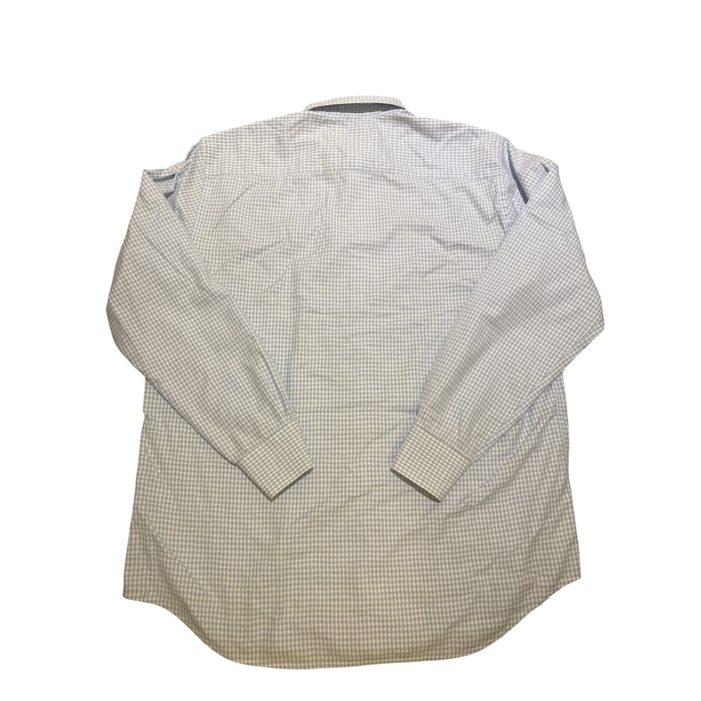 Bugatchi Shaped Fit Mens XL Long Sleeve Button Down Shirt Blue Gingham Check - Picture 2 of 10